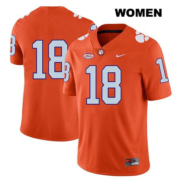 Women's Clemson Tigers #18 T.J. Chase Stitched Orange Legend Authentic Nike No Name NCAA College Football Jersey RGP5346ZU